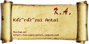 Körözsi Antal névjegykártya