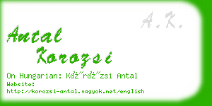 antal korozsi business card